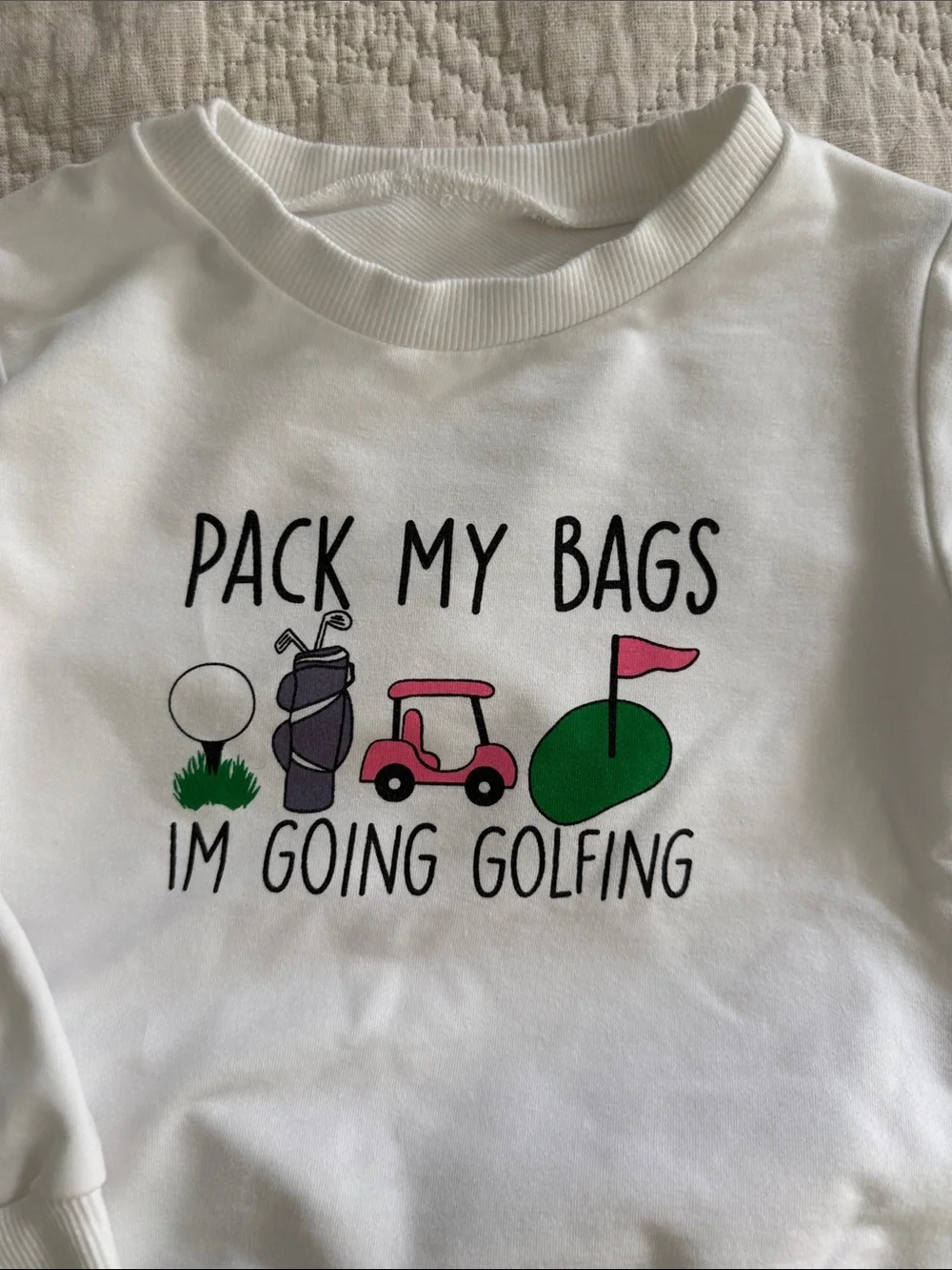 H&M Toddler Boy Golf Outfit Pullover and Shorts 3T I’m going golfing UNISEX